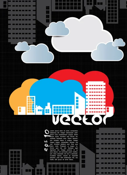 Vektor panorama města — Stockový vektor