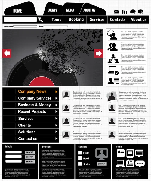 Plantilla web de música — Archivo Imágenes Vectoriales