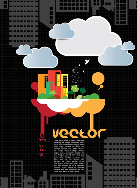 Vetor do horizonte da cidade — Vetor de Stock