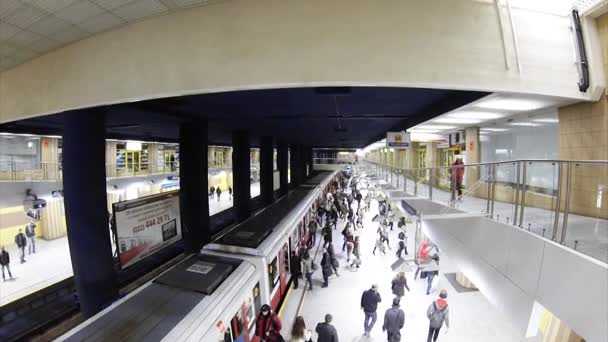 Interior of an underground station — Stock Video