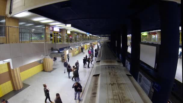 Interior of an underground station — Stock Video