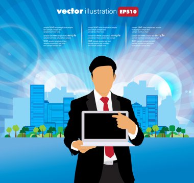 bilgisayar ile işadamı