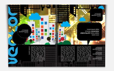 şehir manzarası dergi sayfaları