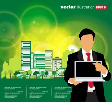 bilgisayar ile işadamı