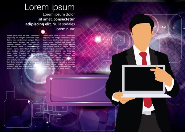 Dizüstü bilgisayarı olan iş adamı