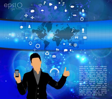 Akıllı telefon tutan adam.