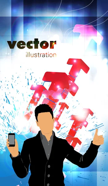 Man using smartphone. — Stock Vector