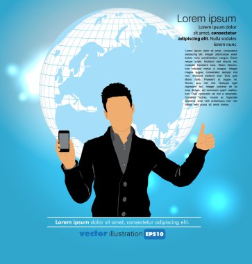 adam başparmak yukarıya ile smartphone