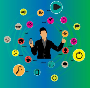 adam başparmak yukarıya ile smartphone