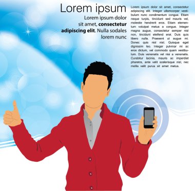 Akıllı telefonlu bir adam.