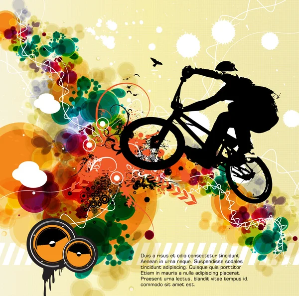 骑单车的抽象背景 — 图库矢量图片
