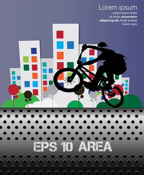 BMX ciclista ilustración — Archivo Imágenes Vectoriales