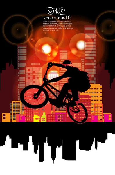BMX bisikletçi illüstrasyon — Stok Vektör
