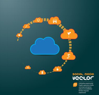 sosyal medya ve ağ illüstrasyon
