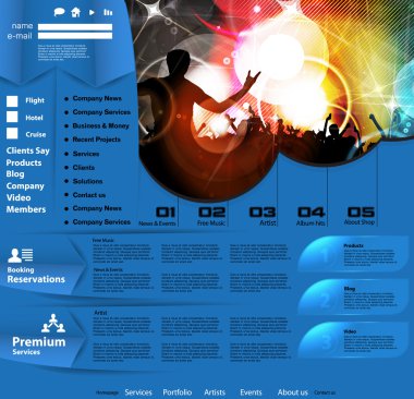 Web sitesi şablonu ile müzik bayrak