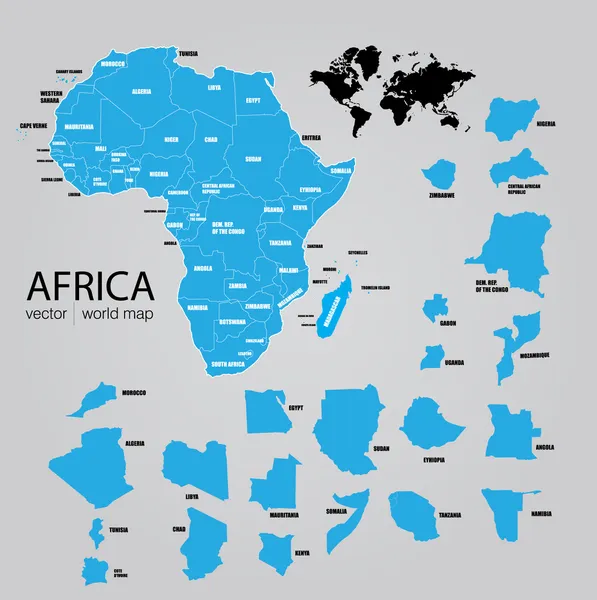 Mapa online de África . — Vector de stock