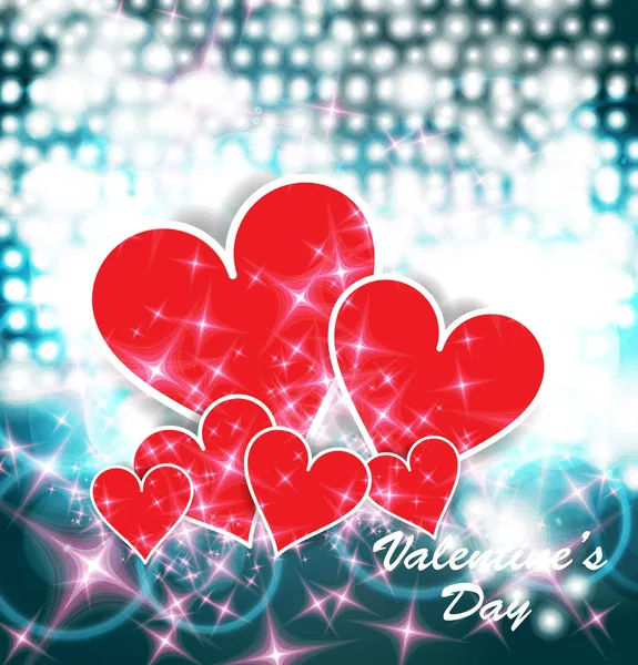 Happy Valentines Day Hearts — Stock Vector