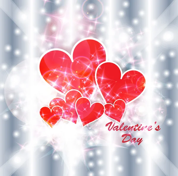 Happy Valentines Day Hearts — Stock Vector