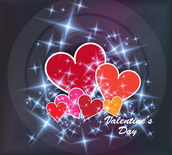 Happy Valentines Day Hearts — Stock Vector