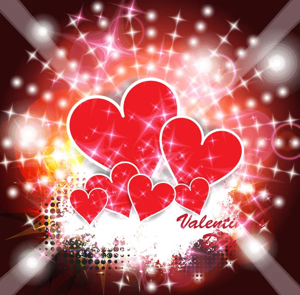Happy Valentines Day Hearts — Stock Vector