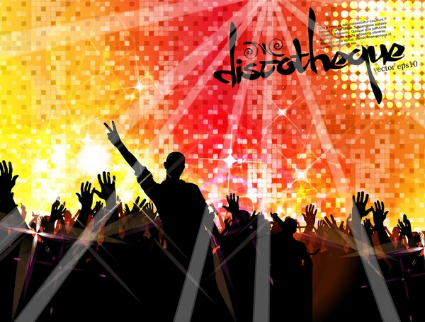 Crowd infront of a stage — Stock Vector
