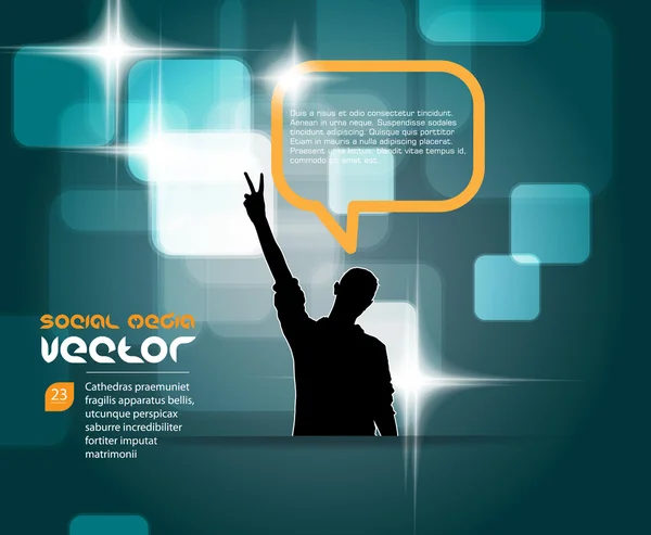 Concepto de medios sociales — Vector de stock