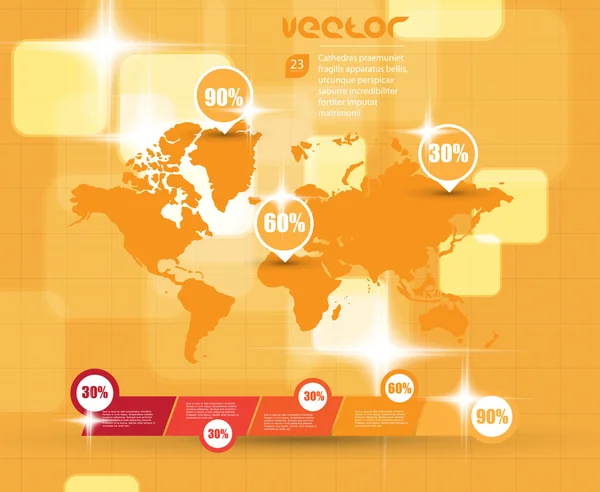 Kaart van de wereld — Stockvector