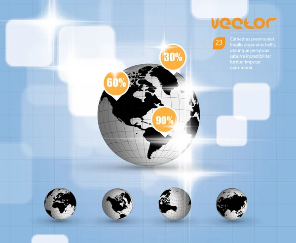 Kaart van de wereld — Stockvector