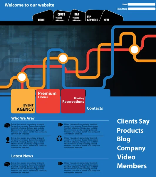 Diseño de plantilla de sitio web — Vector de stock