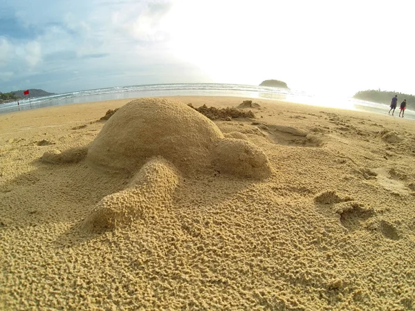 Büyük kaplumbağa kum heykel — Stok fotoğraf