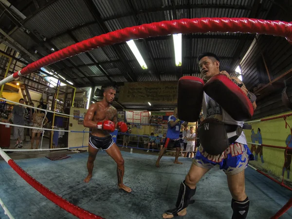 Deportistas calentándose en el ring —  Fotos de Stock