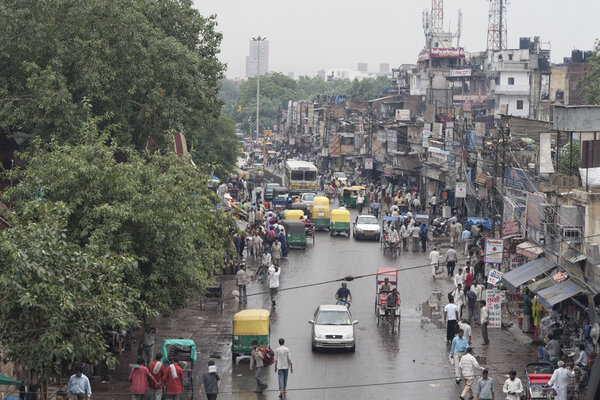 Tuk tuks on the street in India