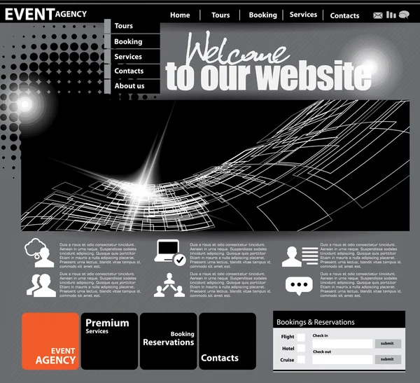 Design der Website-Vorlage — Stockvektor