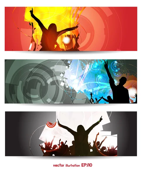 Muziek banners set — Stockvector