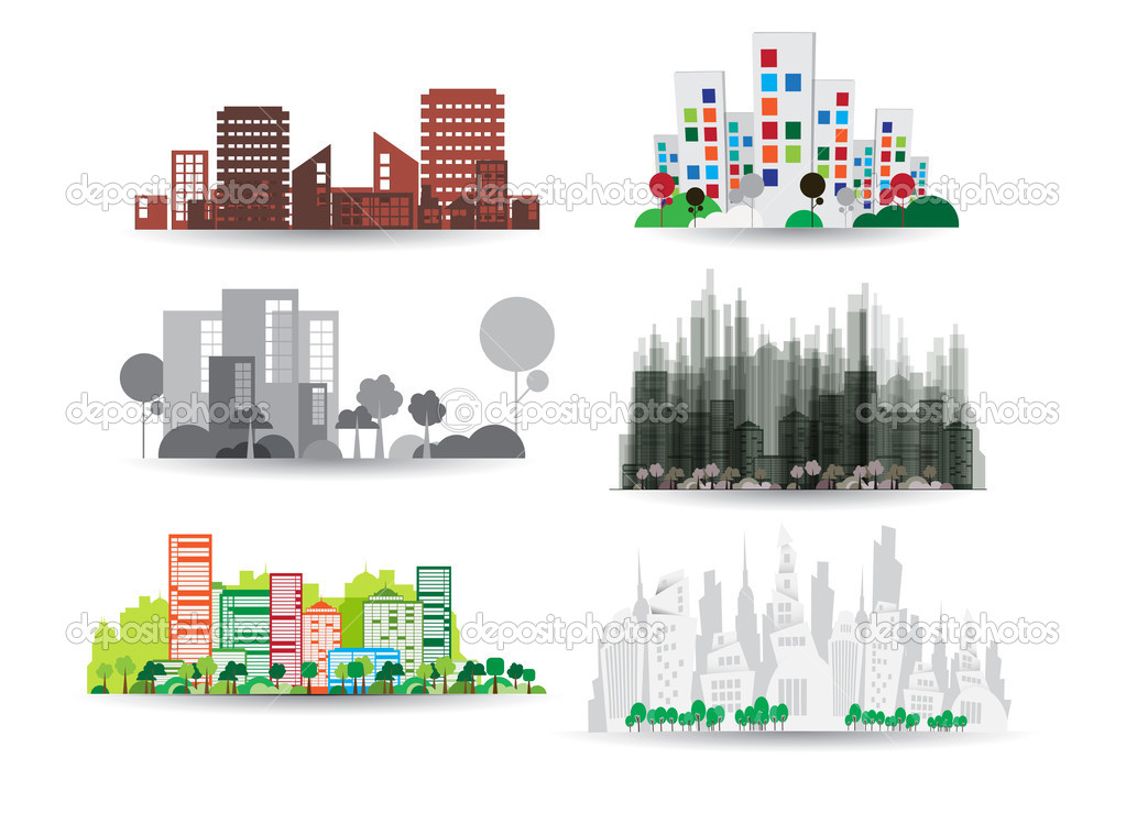 City illustration set