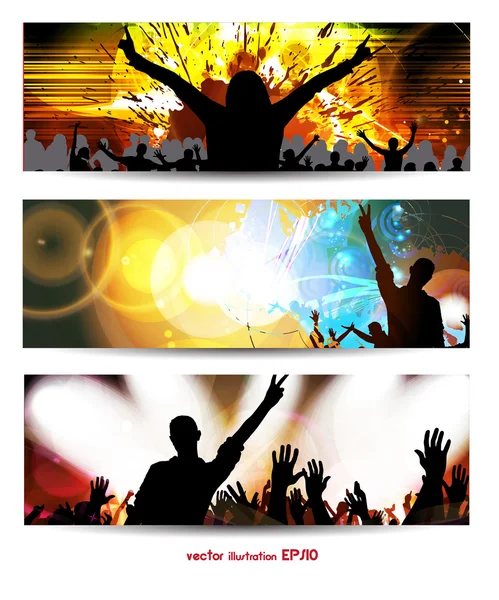 Conjunto de banners musicais . — Vetor de Stock