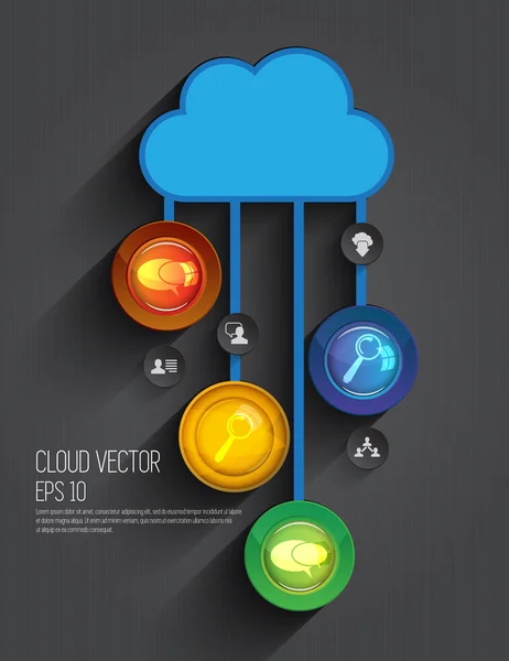 Wolken für soziale Netzwerke — Stockvektor