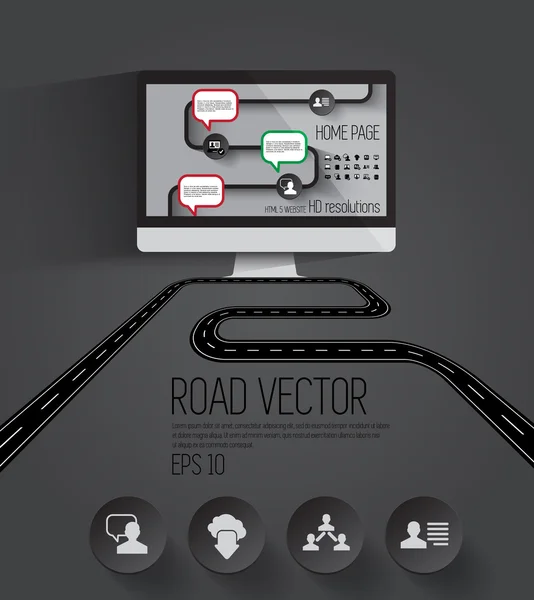 Calle carretera y ciudad — Vector de stock