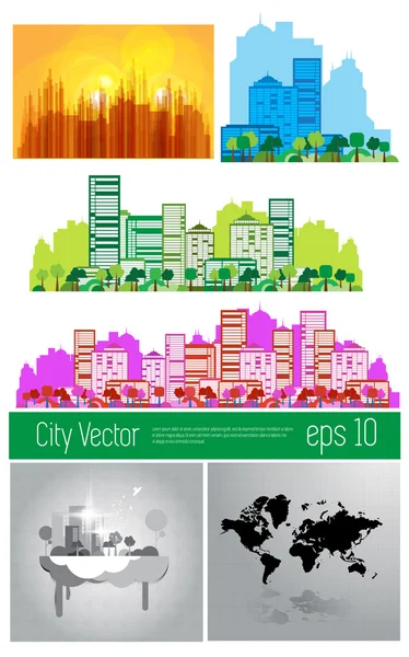 Cityscape set — Stock Vector