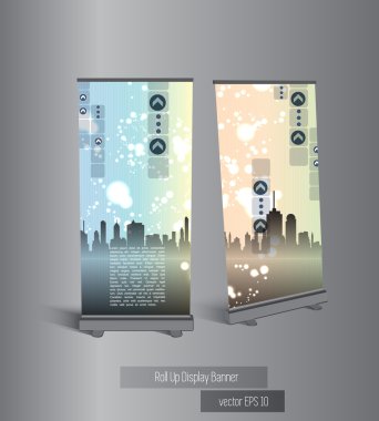 roll-up şehir arka plan ile