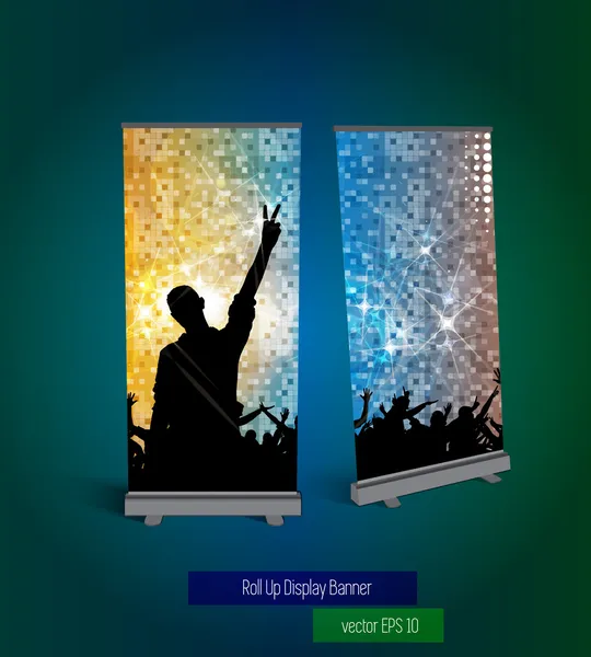 Musik roll up banner – Stock-vektor