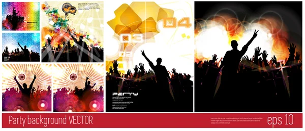 Grote set van muziek partij poster — Stockvector