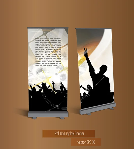 Music party banner display template — Stock Vector