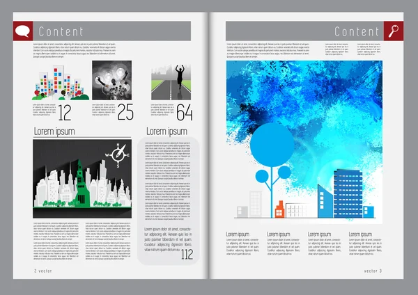 Diseño de revista con diseño de ciudad — Archivo Imágenes Vectoriales