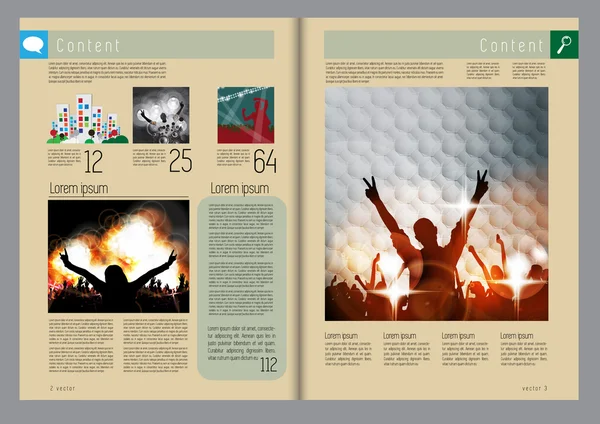 Revista de eventos de música de plantilla — Vector de stock