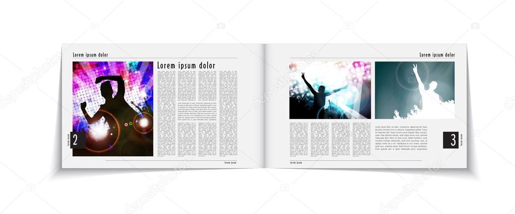 Magazine layout with disco design