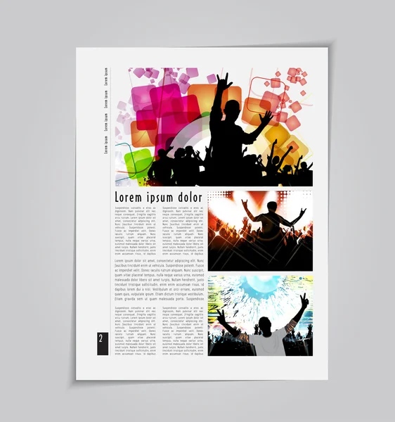 Brochure sjabloon met disco ontwerp — Stockvector