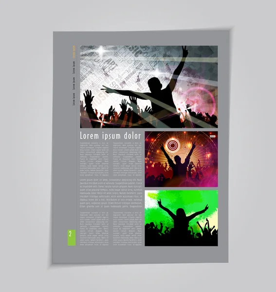 Layout pagina con design disco — Vettoriale Stock