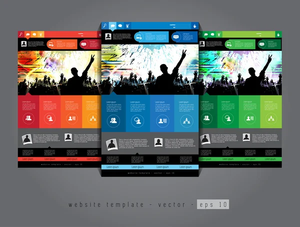 음악 디자인 웹사이트 템플릿 — 스톡 벡터