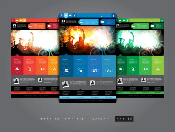 音楽のデザインとウェブサイトのテンプレート — ストックベクタ